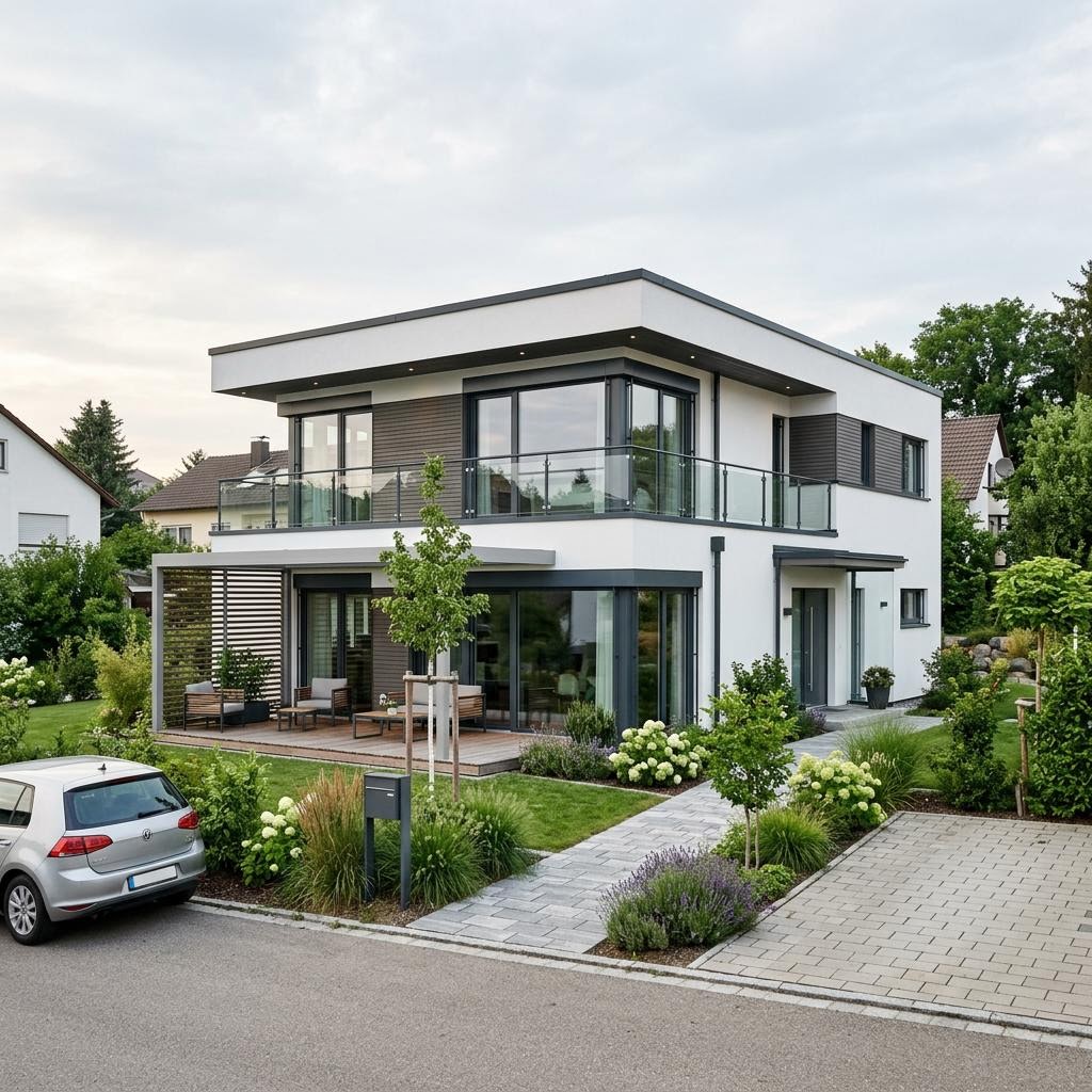 Flachdachhaus CityLife Flat 138 des Herstellers WeberHaus mit Flachdach — urbanes Holzfertighaus mit 138 m²