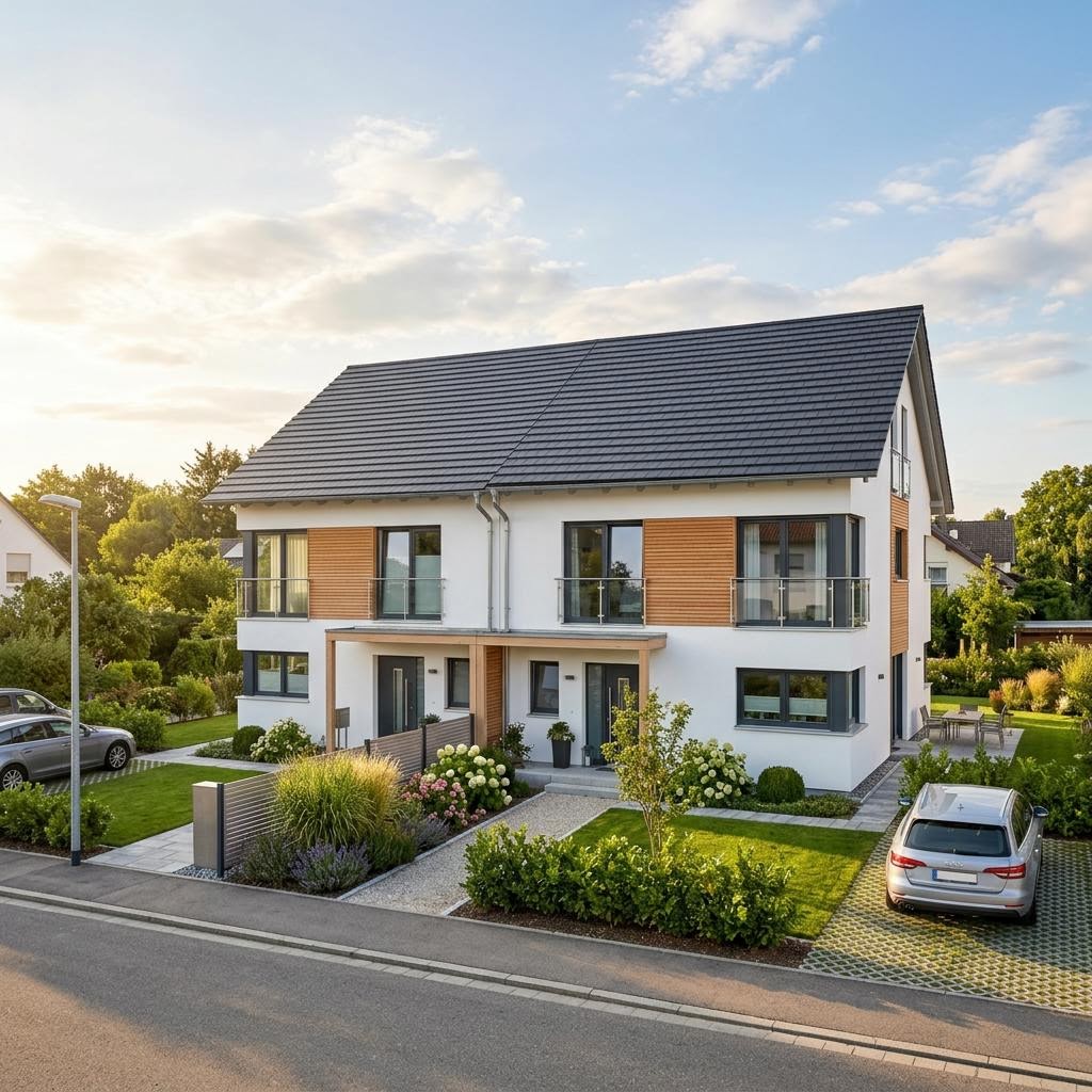 Doppelhaus CityLife 132 des Herstellers WeberHaus in Holzfertigbauweise