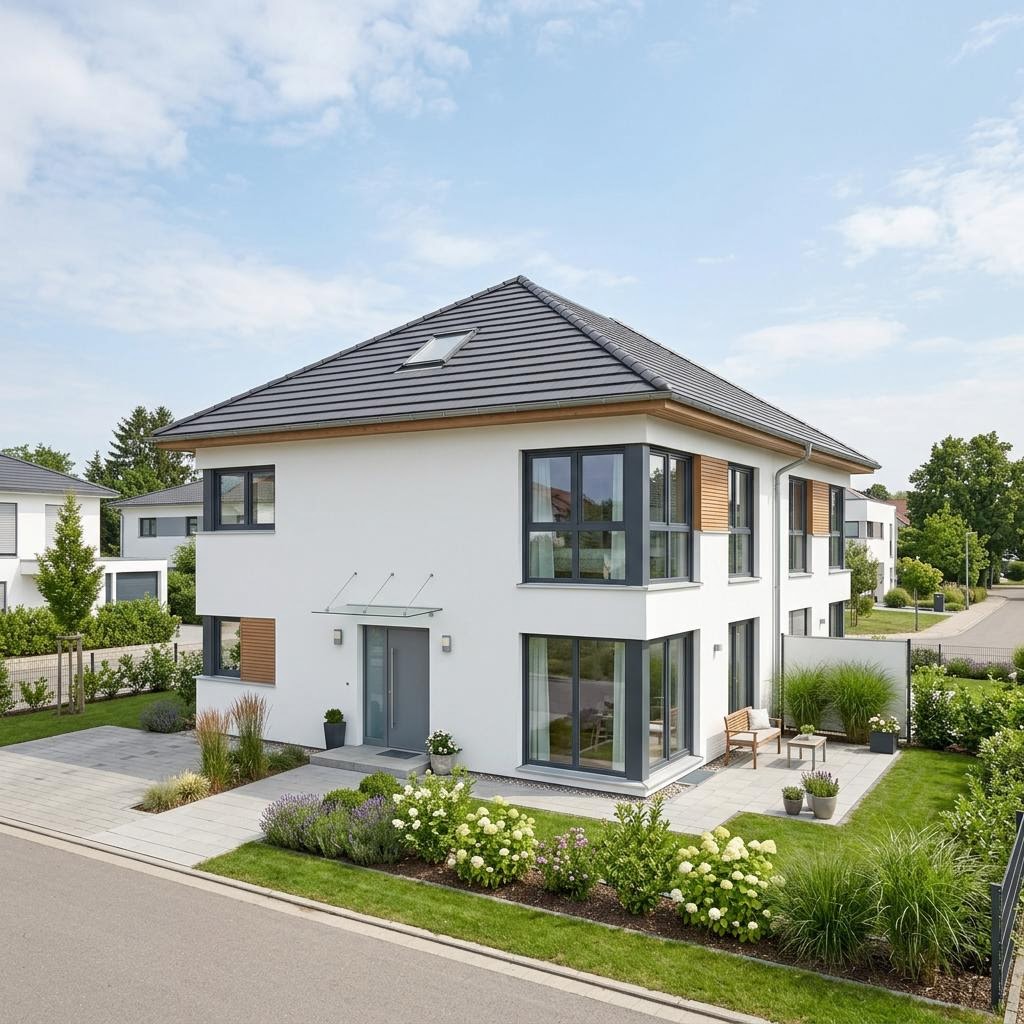 Doppelhaus Doppelhaus Option Plus 126 des Herstellers WeberHaus — Walmdach, 126 m²