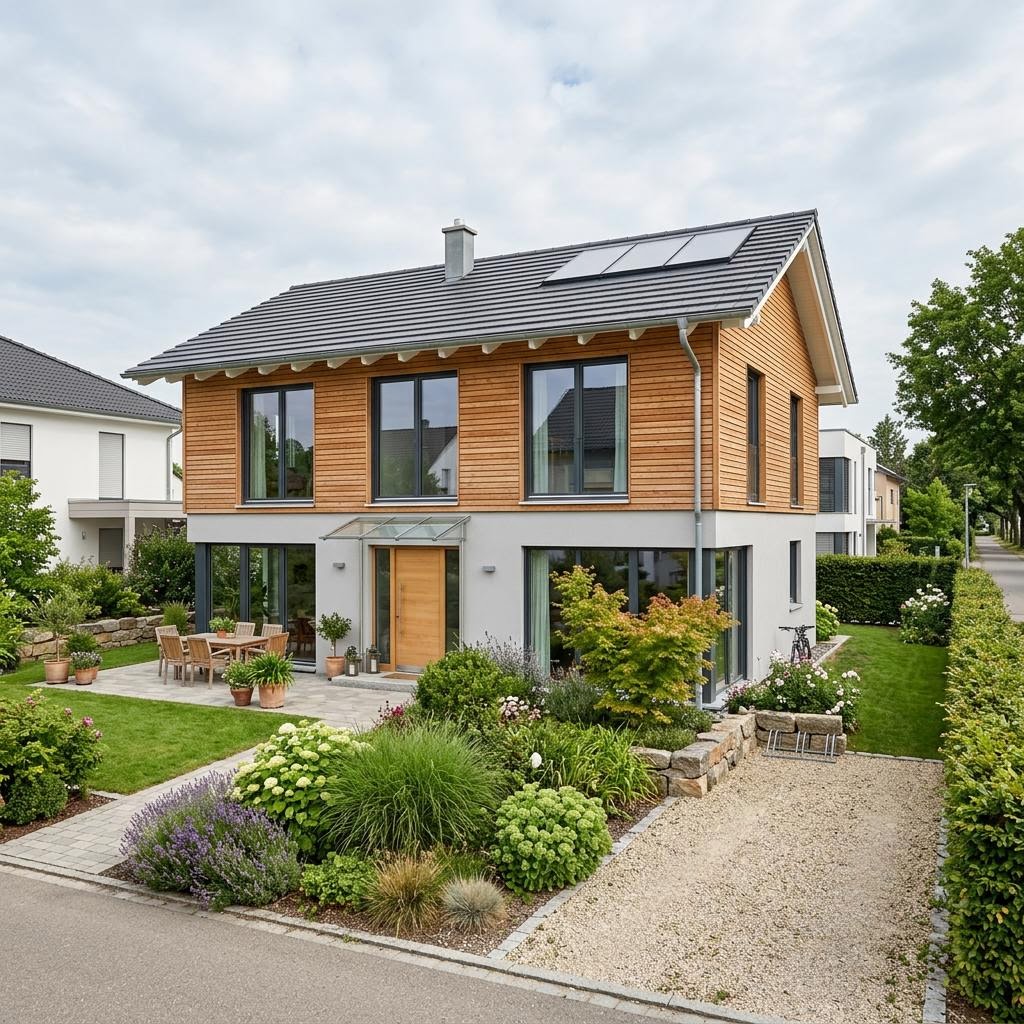 Einfamilienhaus Family Flair 148 des Herstellers WeberHaus als Fertighaus mit Satteldach