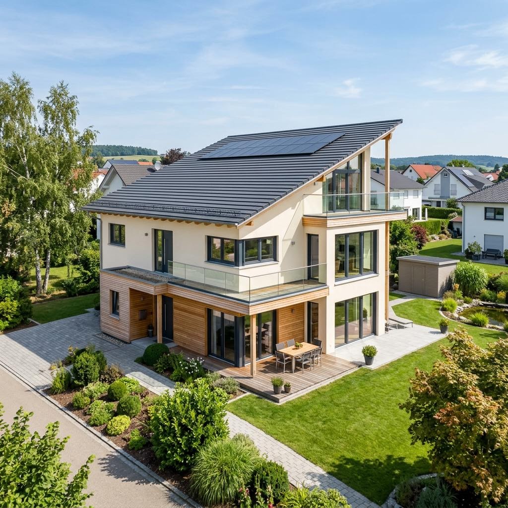 Mehrgenerationenhaus Generation 5.0 250 des Herstellers WeberHaus — Pultdach, 250 m²