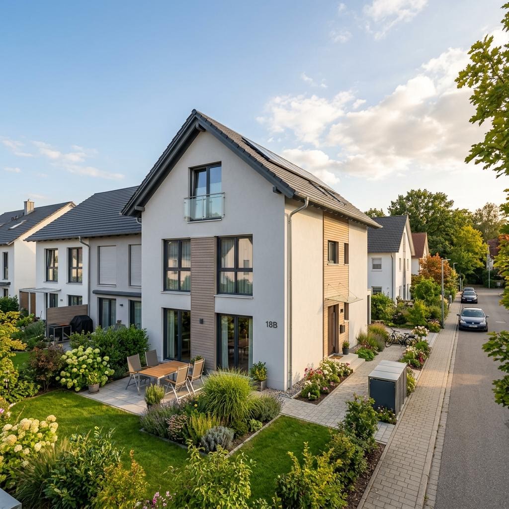 Reihenhaus Reihenmittelhaus CityLine R112 des Herstellers WeberHaus mit Satteldach und 112 m² Wohnfläche