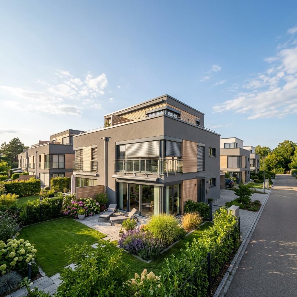 Reihenhaus Reihenmittelhaus CityLine R126 des Herstellers WeberHaus mit Flachdach und 126 m² Wohnfläche