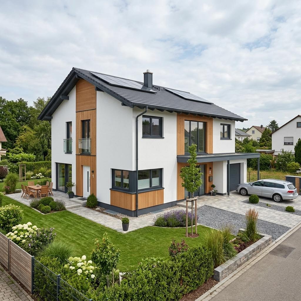 Zweifamilienhaus Sunshine 322 Zweifamilienhaus des Herstellers WeberHaus — in Holztafelbauweise, rund 164 m²