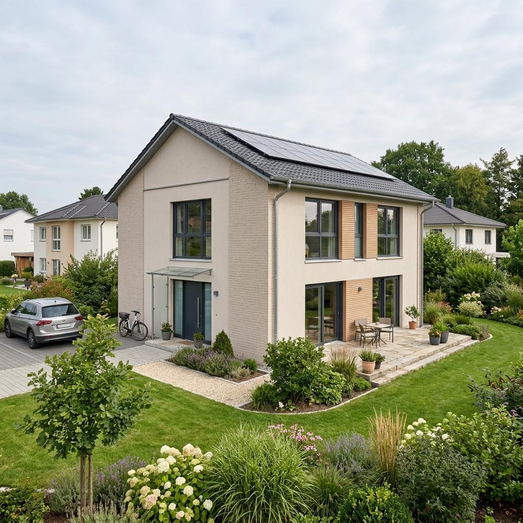 Bausatzhaus EFH Massiv 128 des Herstellers Ytong Bausatzhaus mit Satteldach — Massivhaus aus Porenbeton mit 128 m²